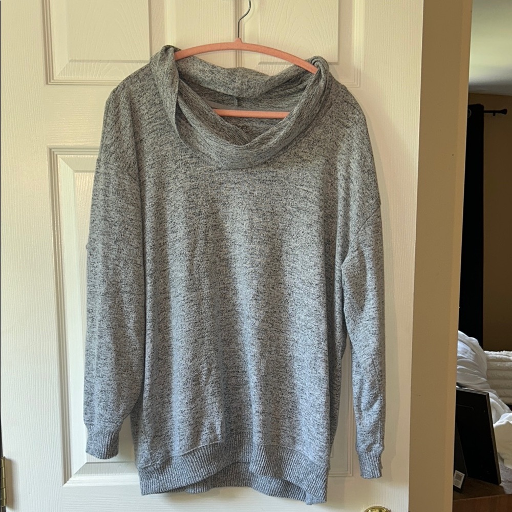 Torrid Gray Cowl Neck Sweater Lightweight Knit